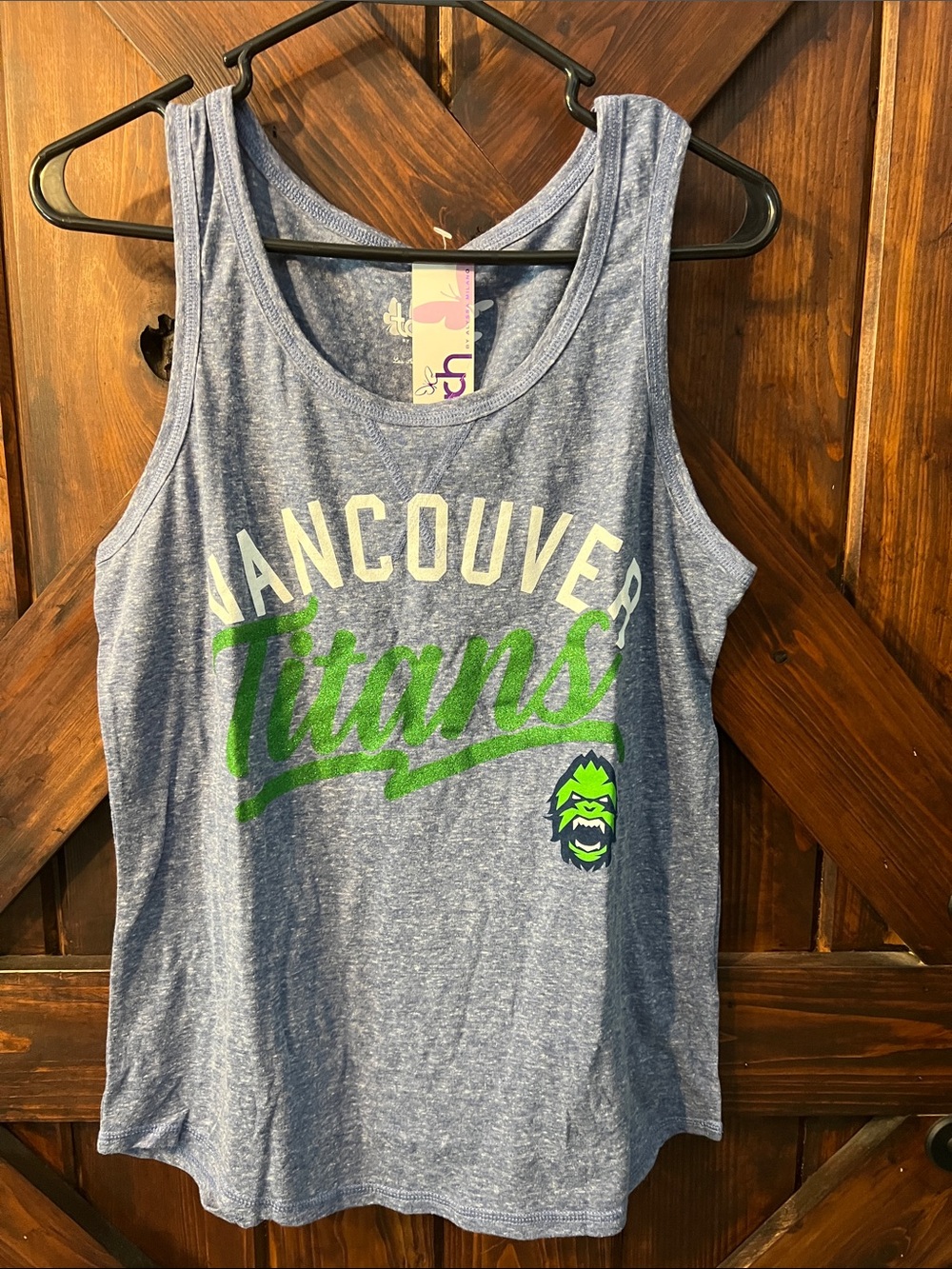 Touch by Alyssa Milano Vancouver Titans Heather Blue Graphic Tee with White Logo